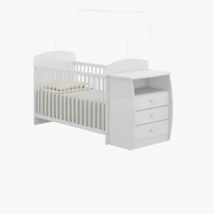 Cuna Funcional Con Cajonera 3 Cajones Blanca importados Brasileros