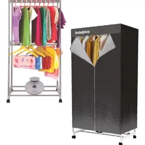 Secador De Ropa Tender Vertical Con Calor 1050w Indelplas